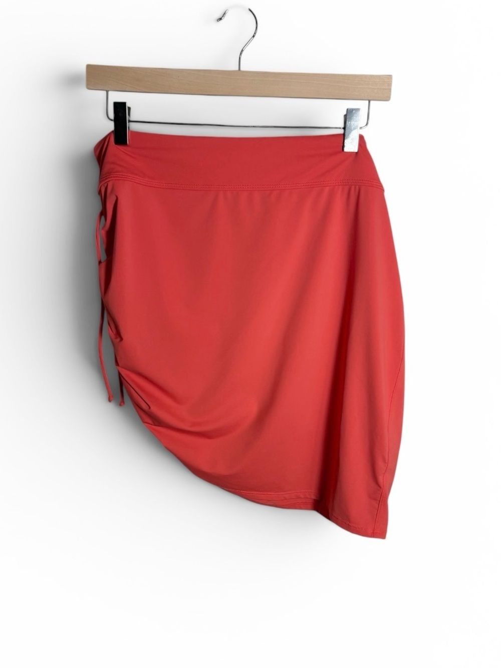 Athleta Women’s Coral/ Orange Drawstring Asymmetrical Side Cinched Skirt